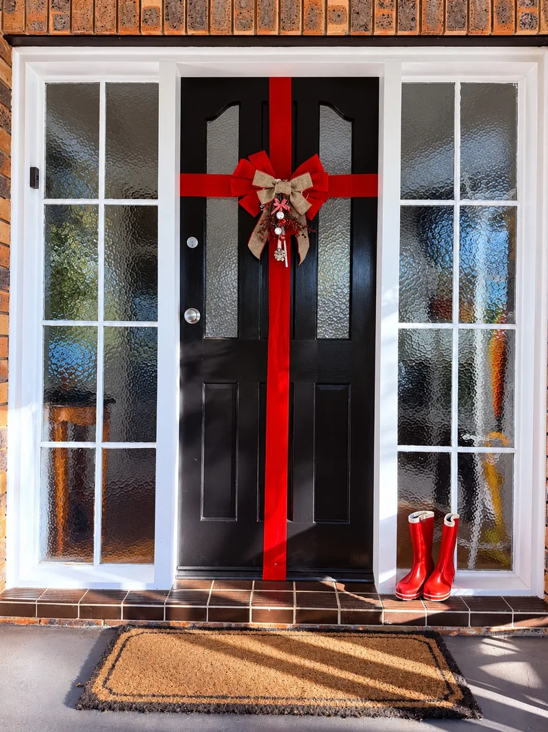 Christmas at the cottage entrance