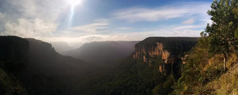 Panoramic view from Govetts Leap, Blackheath